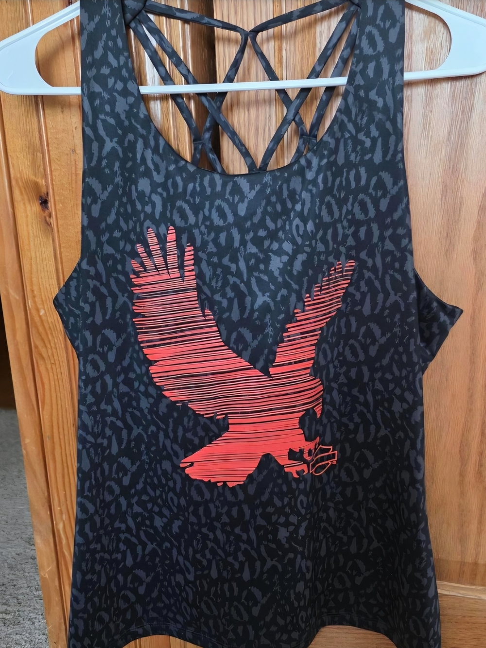 Harley-Davidson Black Tank with Red Striped Eagle Graphic